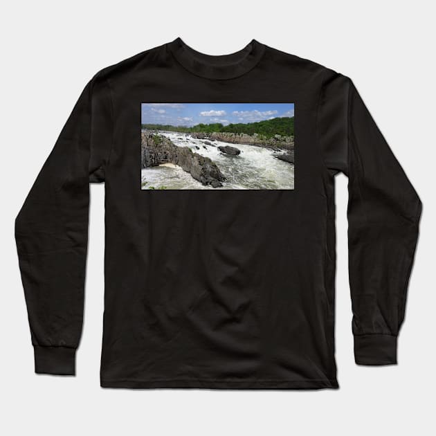 Great Falls Overlook Long Sleeve T-Shirt by Elizabeths-Arts